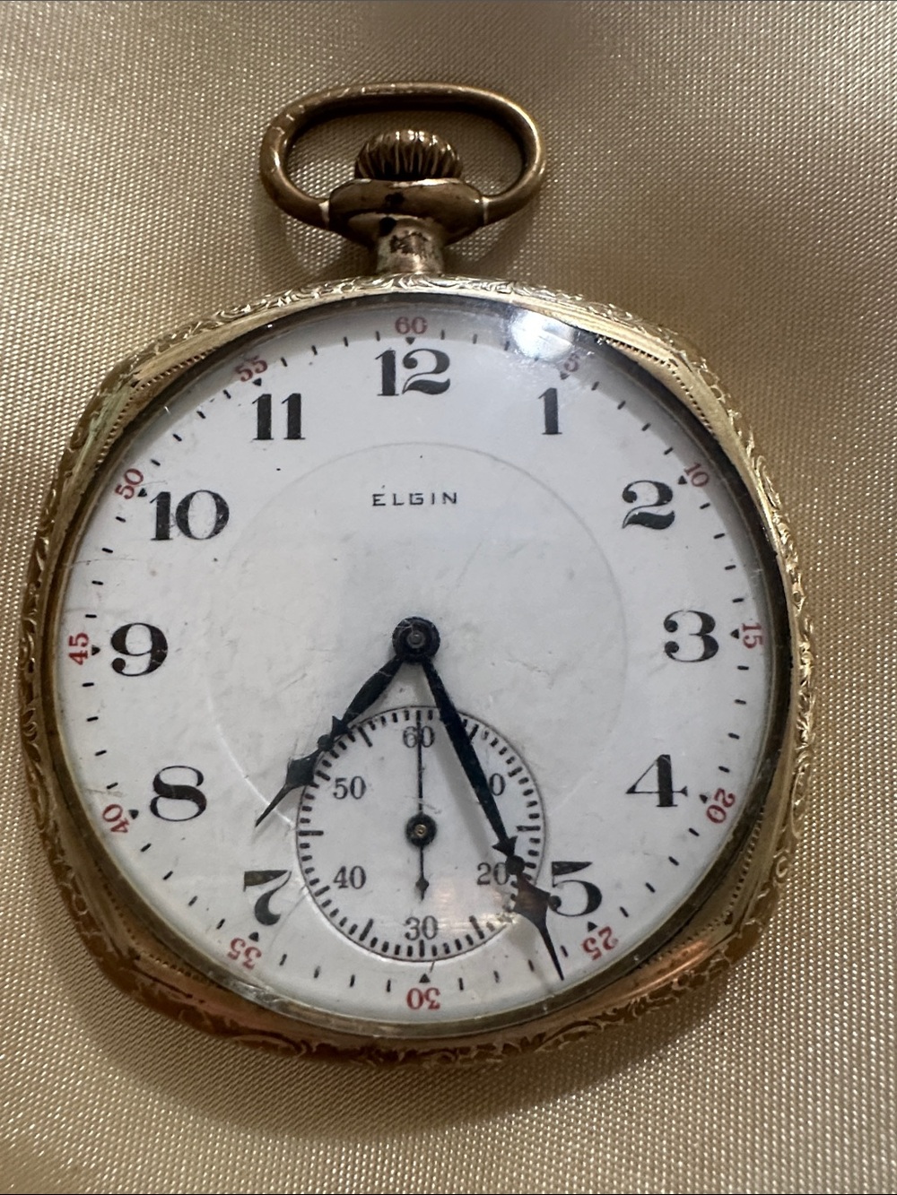 Elgin Men's Gold Pocket Watch - Classic White Dial